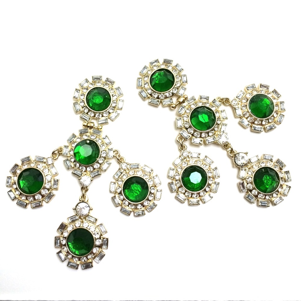 NWOT Green Rhinestone Earrings